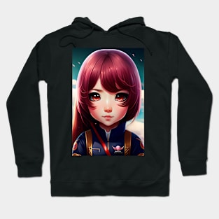 Anime Girl with lovely chibi eyes Hoodie